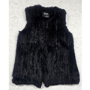 525 America Lux Rabbit Fur Vest, 100% Real Dyed Rabbit Fur, Womens Sz S, New
